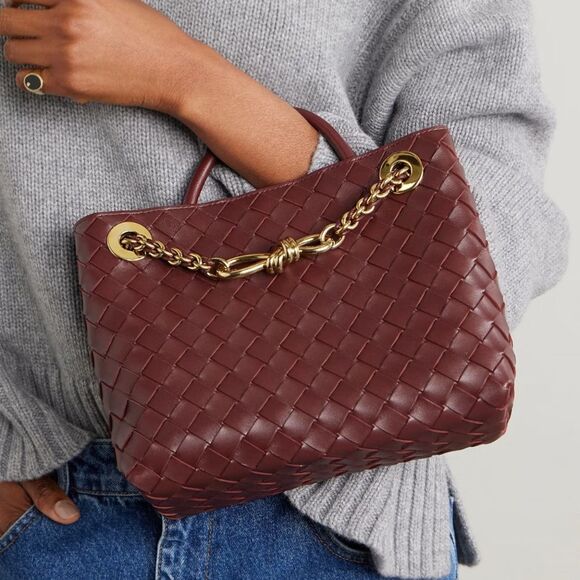 Bottega Veneta Small Andiamo Intrecciato leather top handle bag NEW - Picture 2 of 11